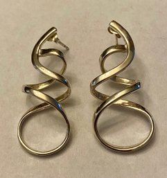 Twisted Sterling Drop Earrings