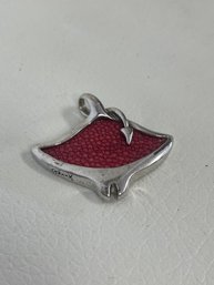 Stingray And Sterling Silver Pendant Red Stingray Learther
