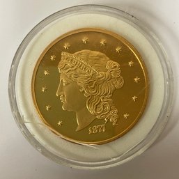 1877 Half Union Pattern $50 Proof Replica 24 Kt Gold Layered American Mint
