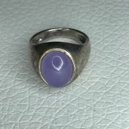 Vintage Chalcedony Sterling Silver Cabochon Statement Ring