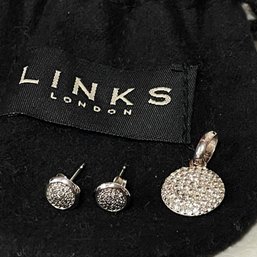 Links Of London Effervescence Big Bubble Bubbly Pendant And Earrings Set Sterling Silver