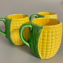 Set Of Three Vintage Corn On The Cob Mugs