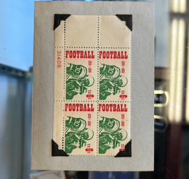 FOOTBALL 6 CENTS 1869-1969 US POSTAGE STAMPS BLOCK OF FOUR  31408