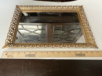 Antique Vintage Ornate Vanity Mirror Gold Large