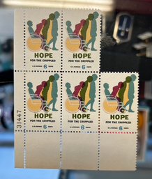 HOPE FOR THE CRIPPLED 6 CENT US POSTAGE STAMPS SET OF 5