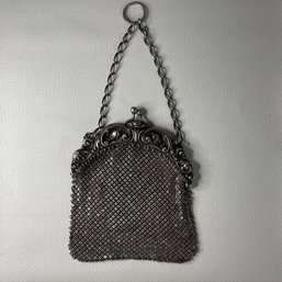 Antique Victorian Sterling Silver Ornate Mesh Purse Evening Bag High Quality Solid Moving Mesh Thick Sterling