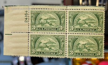 AMERICAN BANKERS ASSOCIATION US POSTAGE STAMPS 1875 1950 BLOCK OF 4