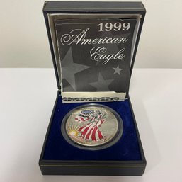 1999 AMERICAN SILVER EAGLE 1oz Bullion Coin Painted Color W/ COA & Box
