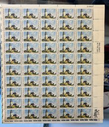 Maine Statehood Lighthouse Postage Stamps Sheet Of Fifty Six Cents 6 Scott #1391