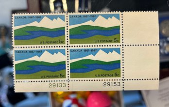 CANADA 5 CENTS US POSTAGE STAMPS MOUNTAINS LANDSCAPE