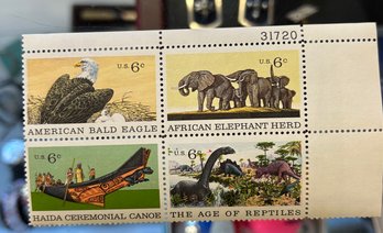 WILDLIFE CONSERVATION AFRICAN 6 CENTS US POSTAGE STAMPS BLOCK OF FOUR