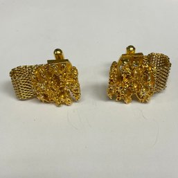 Vintage Men's Gold Nugget Cufflinks