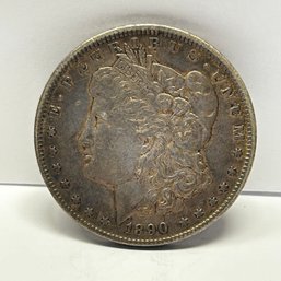 1890 Morgan Silver Dollar About Uncirculated Coin
