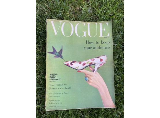 Vintage VOGUE Magazine April 15 1957 Givency Dior Paris Sabine Weiss