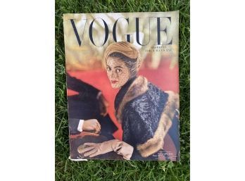 Vintage VOGUE Magazine 1948 November 1 Fashion For A Man's Eye Woman In Mink