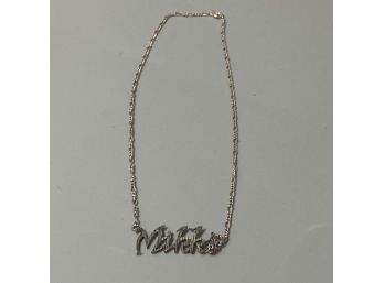 Sterling Silver Name Plate Necklace  Mikki
