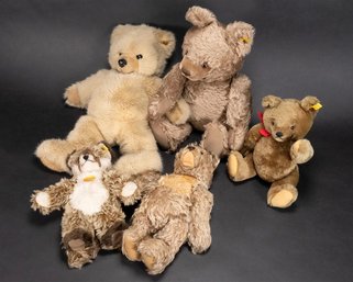 VINTAGE FIVE STEIFF BEARS IN GOOD CONDITION