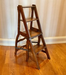 COOL VINTAGE METAMORPHIC LIBRARY CHAIR CONVERTS TO STEP LADDER
