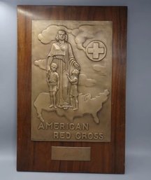 LISTED ARTIST MALVINA HOFFMAN BRONZE SIGNED PLAQUE RED CROSS ADVERTISING