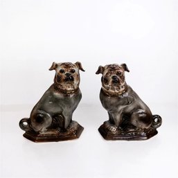 VINTAGE PAIR OF STAFFORDSHIRE STYLE DOG STATUES