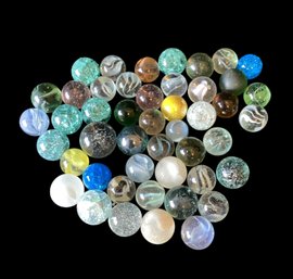 Lot Of 47unique Vintage Assorted Marbles