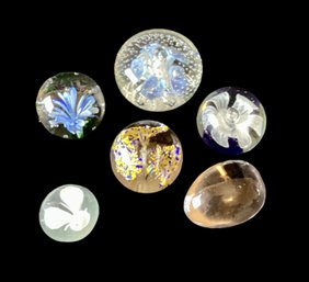 Lot Of 6 Floral Paperweights