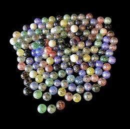 Large Lot Of Vintage Confetti Marbles