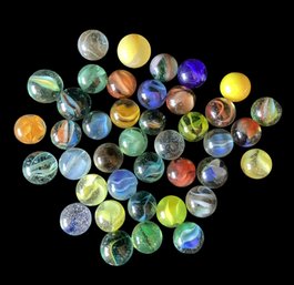 Lot Of 40 Assorted Vintage Marbles