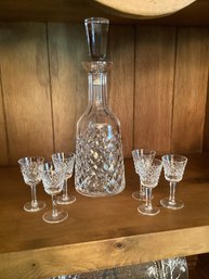 Waterford Alana Decanter With 6  -3.5 Inch Glasses