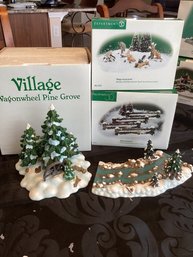 Department 56 Accessories Wagonwheel Pine Grove, Woodland Animals, Curved River