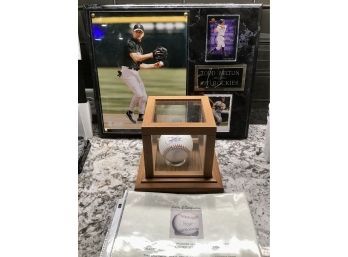 Signed Todd Helton Baseball And Plaque