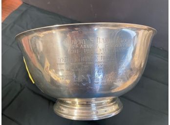 Heavy Inscribed Paul Revere International Sterling Silver Bowl
