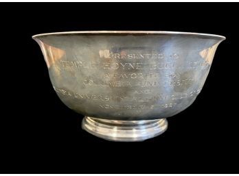 Inscribed Tiffany & Co Sterling Silver Bowl Presented To Temple Hoyne Buell
