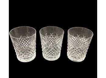 3 Waterford Crystal Glasses No Chips