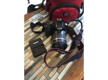 Canon EOS Camera With Case And Battery Charger