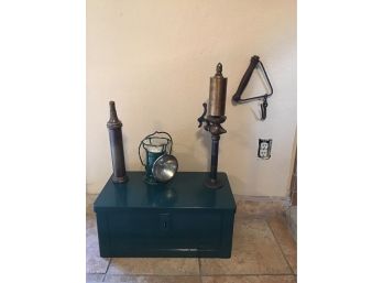Vintage Tool Chest,  Vintage Lantern And Misc Tools