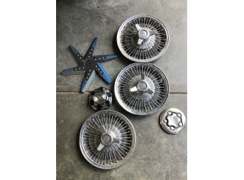 Lot Of Assorted Hubcaps And Parts