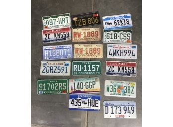 Lot Of 17 Assorted License Plates