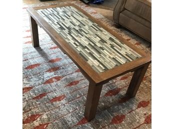 Tile Inlay Coffee Table And 2 Side Tables