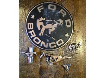 Lot Of 5  Vintage Ford Car Accessories And  Ford Bronco Sign