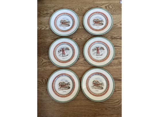 Villeroy And Boch Holiday Dessert Or Salad Plates 6