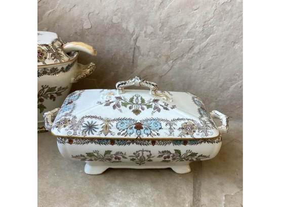 T & R Boote Lahore Antique Footed Lidded Dish, Soup Tureen And Ladle 1880s
