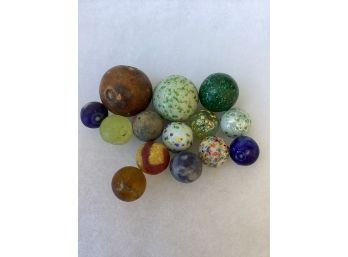 Lot Of 14 Rare Vintage Marbles