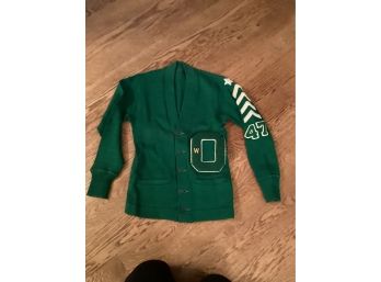 1947 Green Letter Sweater