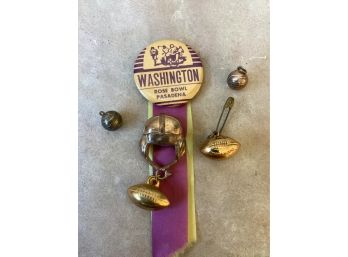 Vintage Lot Of Football And Basketball Pin And Charms