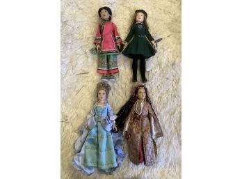 Lot Of 4 American Girl Dolls Of Many Lands, China, Turkey, Ireland And France