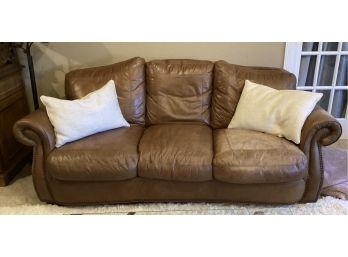 Cognac Color Leather Sofa