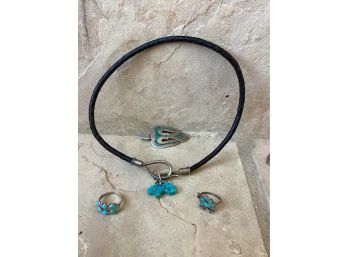 Lot Of Sterling And Turquoise Jewelry