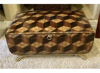 Maitland Smith Large Wood Box With Brass Trim
