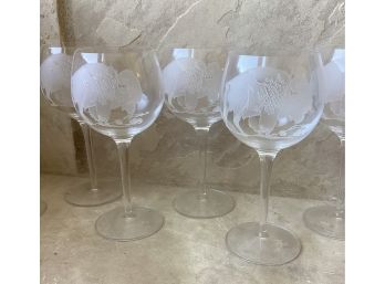 Coyle Etched Buffalo Wine Glasses Set Of 6